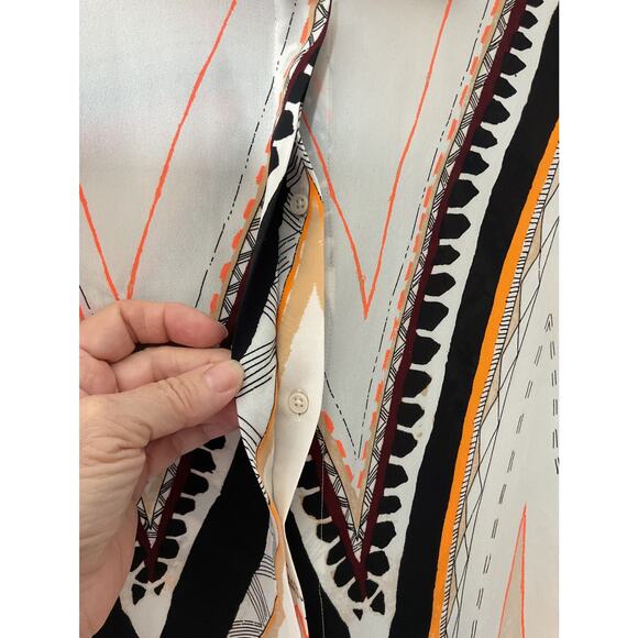 Mossimo Size Large Blouse Geometric Print Sleeveless - Picture 5 of 7